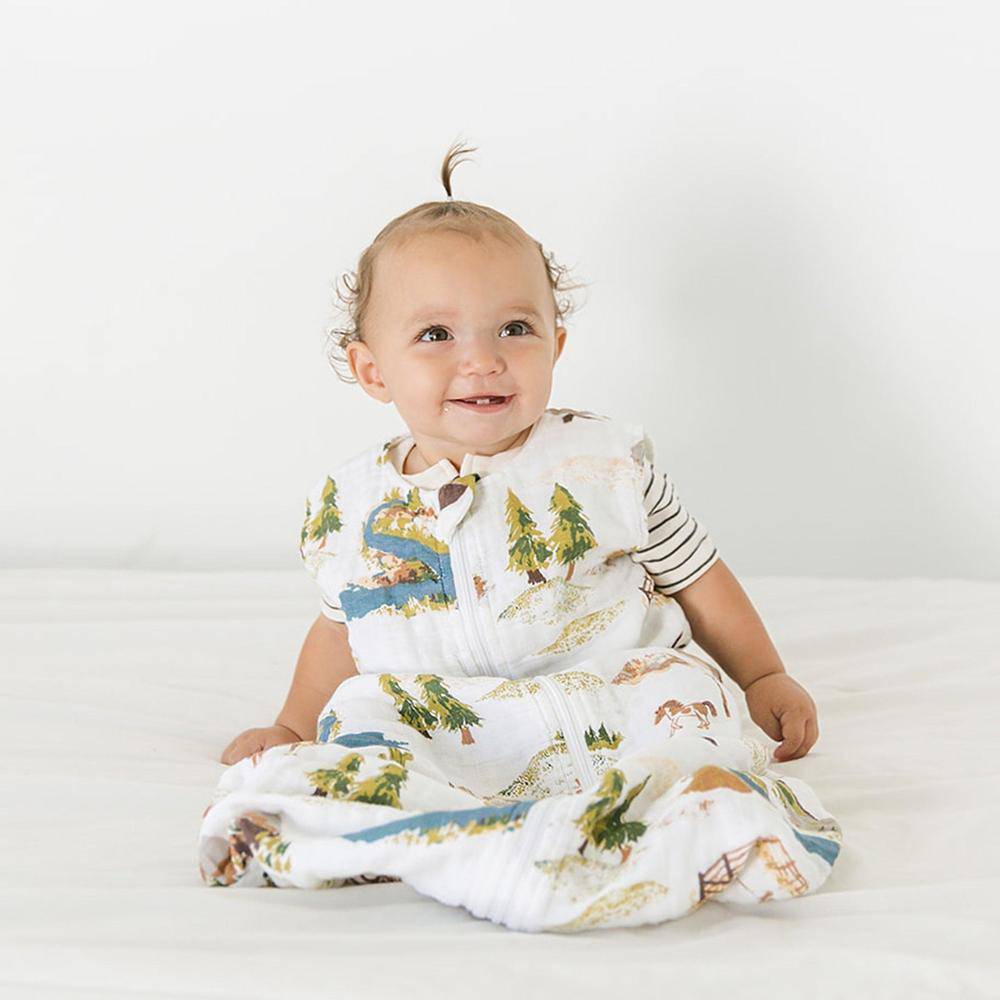 Wyoming Classic Muslin Bedtime Sleeper | Bebe au Lait