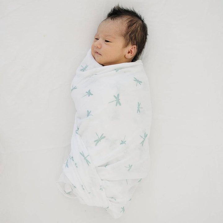 Muslin Swaddle Blanket Oh So Soft Dragonfly Bebe au Lait