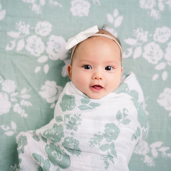 Pink Leaves + Cotton Candy Muslin Burp Cloths